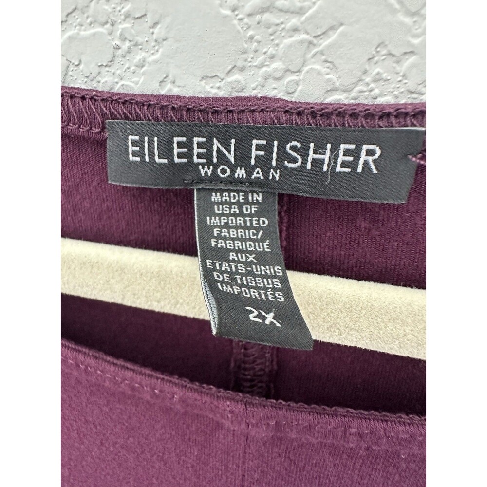 Eileen Fisher Purple Viscose Tunic 2X Minimalist Lagenlook Long Sleeve Stretch - Picture 2 of 7